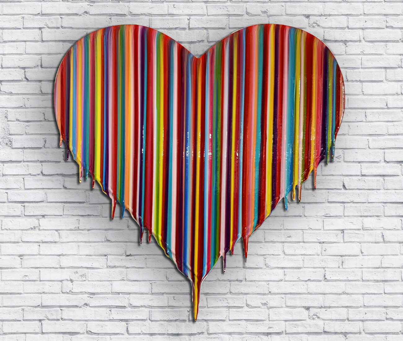 【税込】 Dripping heart hanging sculpture with dripping paint — Carla 絵画